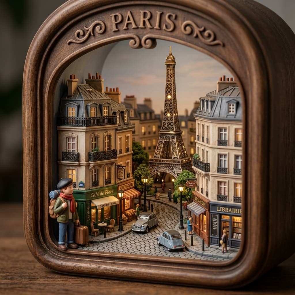 Sample output for 3D Miniature Travel Diorama