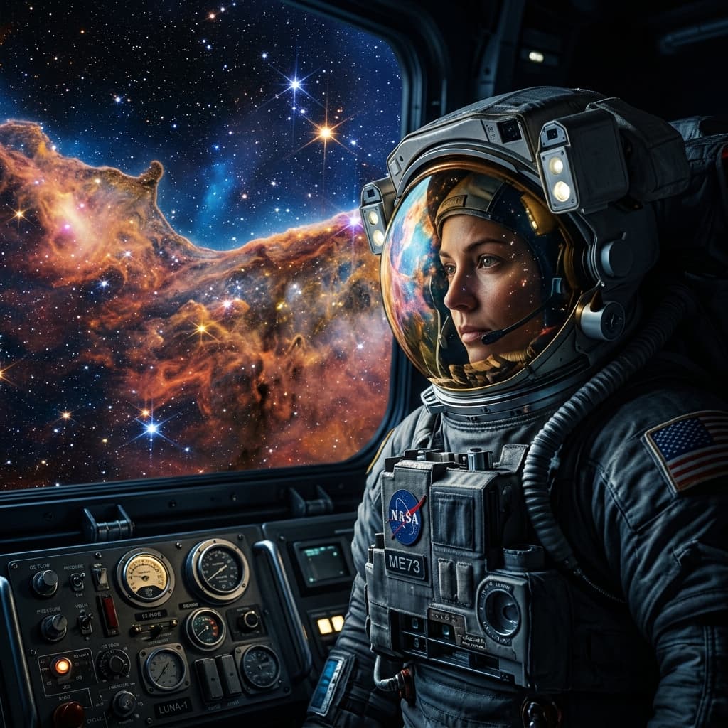 Sample output for Cinematic Astronaut & Nebula Portrait