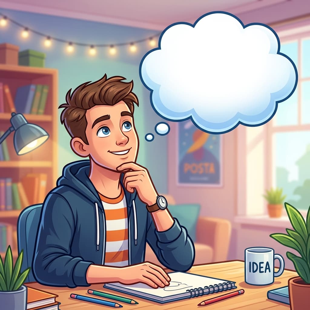 Sample output for Cartoon Character Thought Bubble