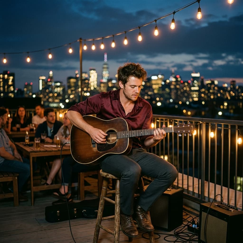 Sample output for Cinematic Rooftop Music Scene