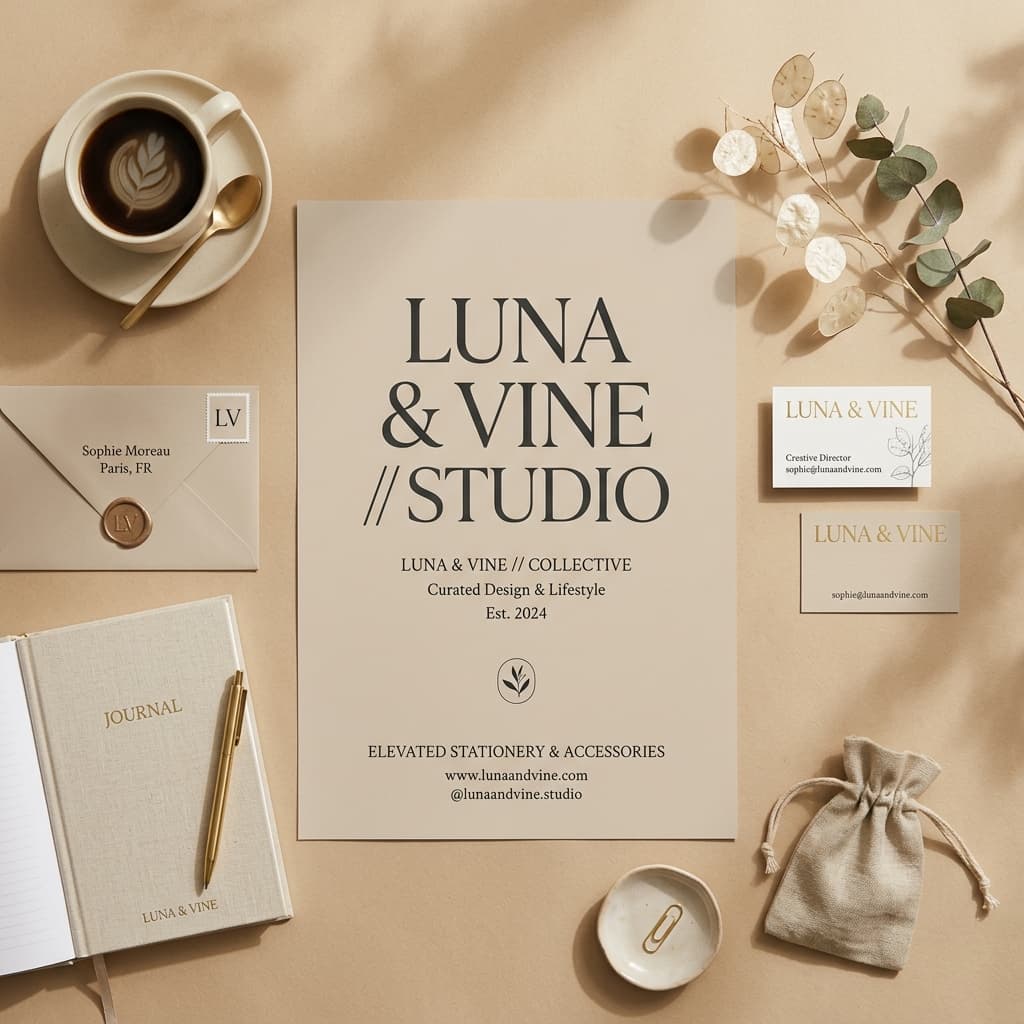 Sample output for Editorial Top-Down Branding Poster