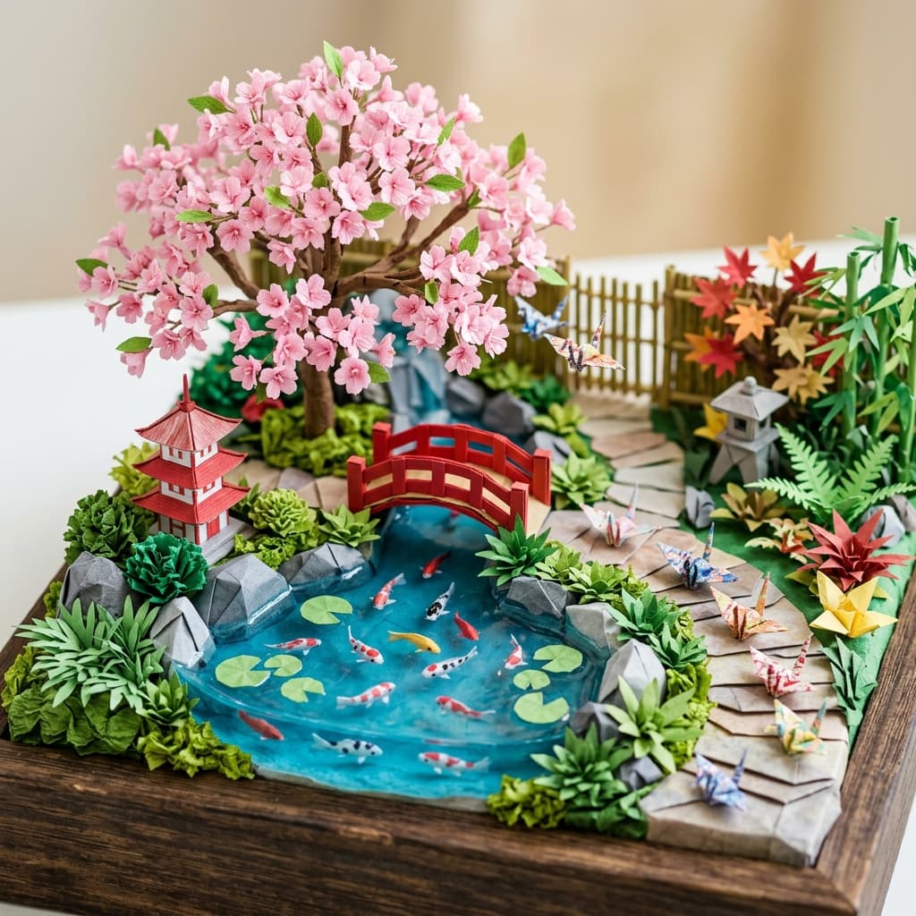 Sample output for Origami Mini Miniature Garden Craft