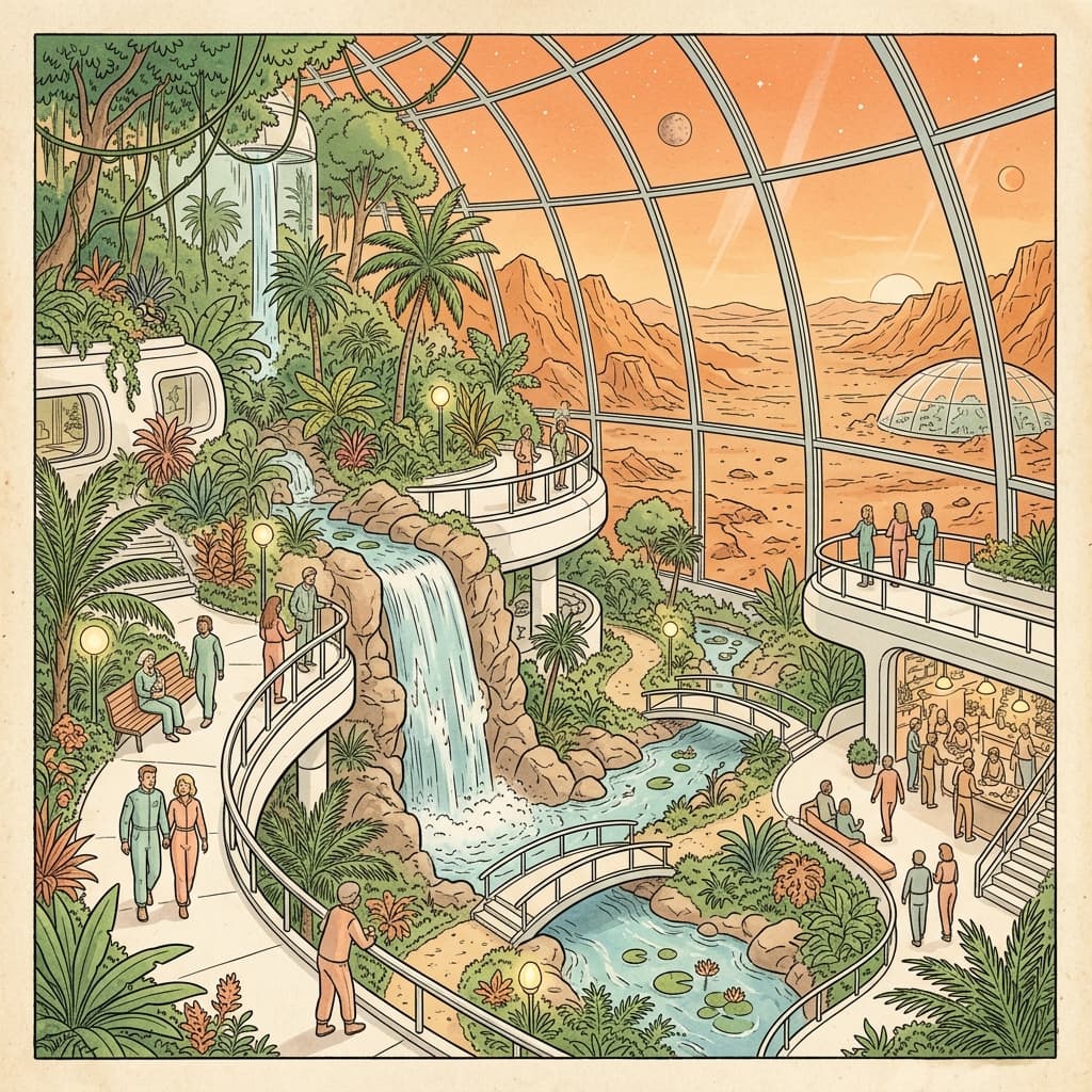 Sample output for Retro-Futuristic Martian Dome Garden