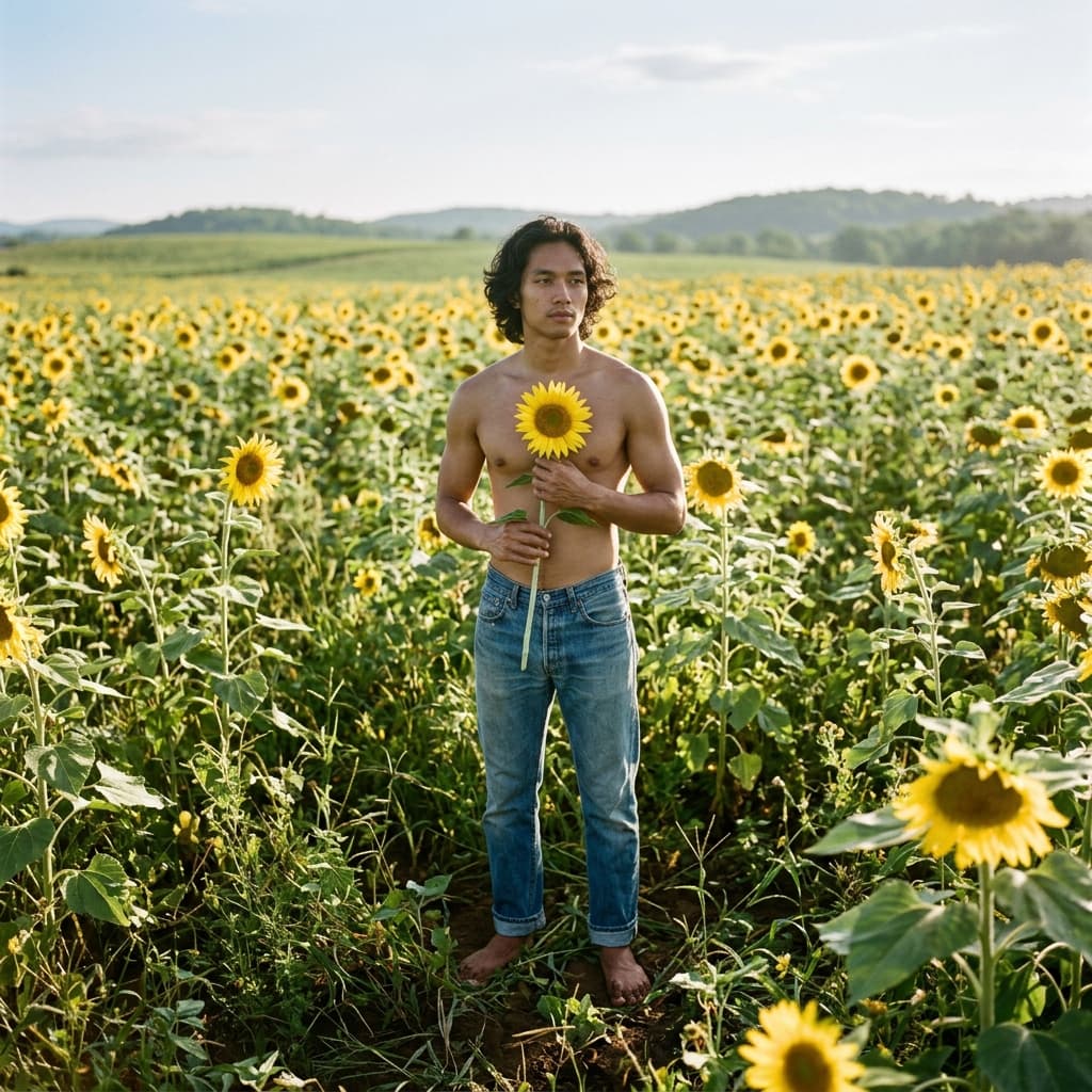 Sample output for Giant Sunflower Field Portrait