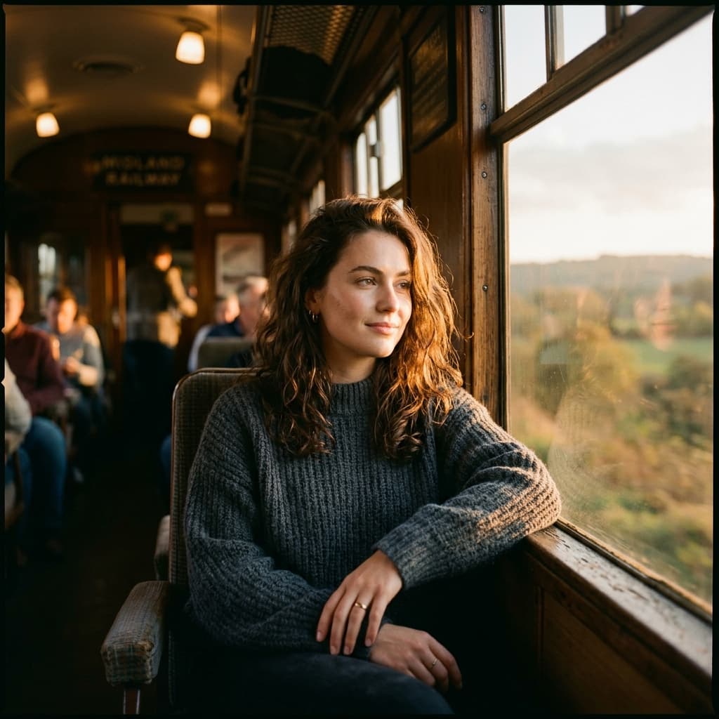 Sample output for Cinematic Train Window Portrait