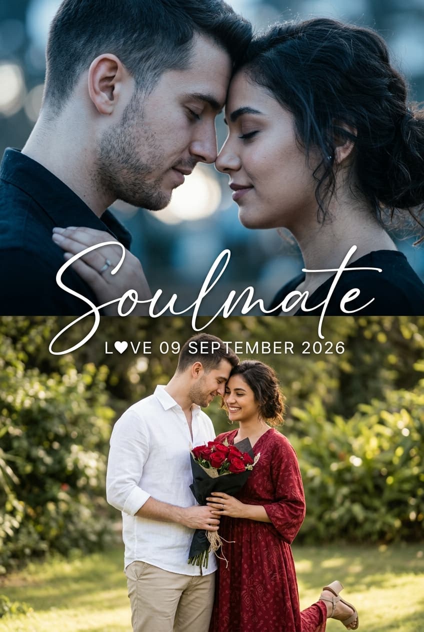 Sample output for Dual-Zone Cinematic Couple Romance Poster