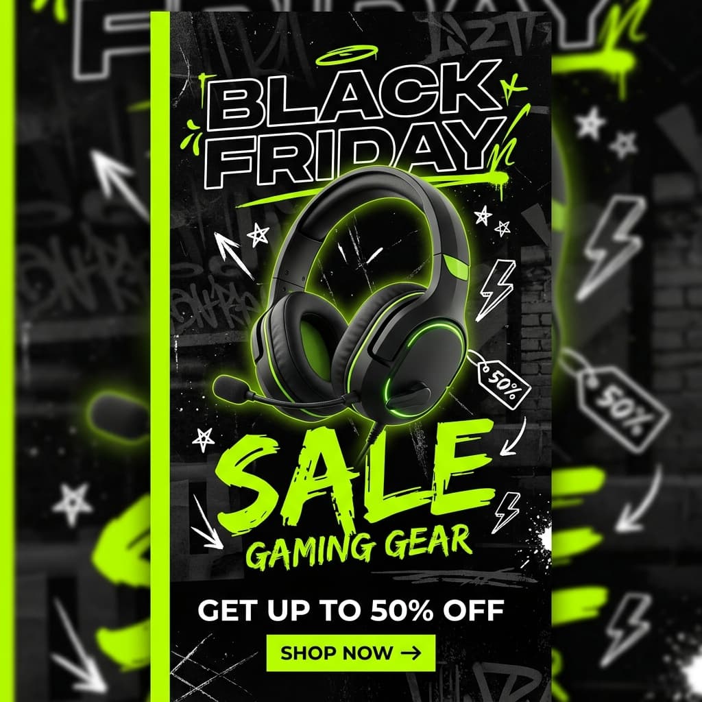 Sample output for Neon Urban Sale Poster